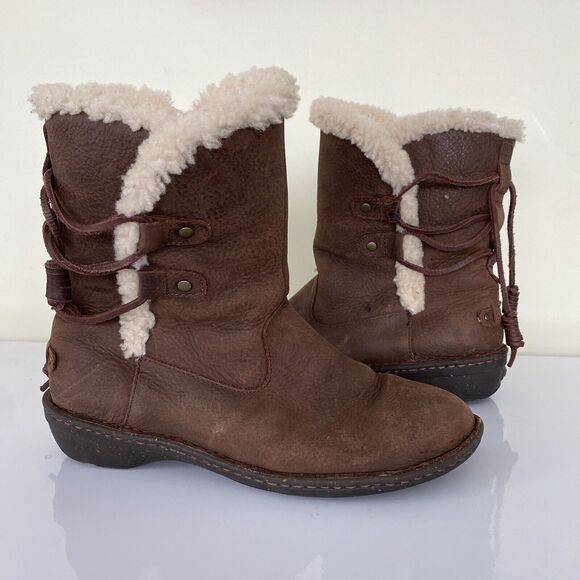 Ugg Boots Size 9 Akadia Brown Shearling Lined Winter Boho Cabincore Classic - Picture 1 of 10